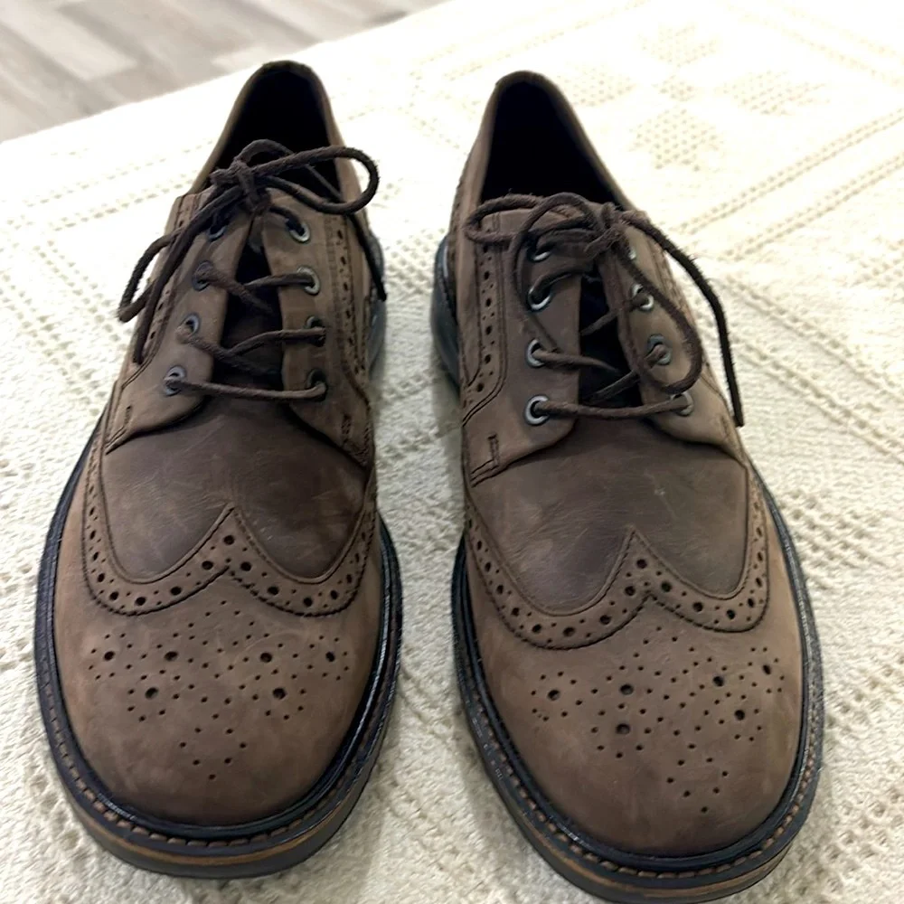 ECCO‎ Men's Lhasa Brogue Tie Oxford Leather Dress Shoes NWOB Size 9